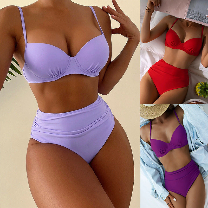 Damernas Högskuren Bikini med Vadderad Top och Justerbara Band Mirla-Eva Jonsson