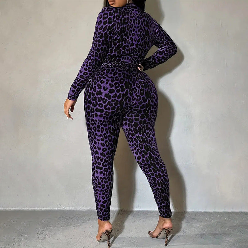 Damernas Högsliten Jumpsuit med Leopardsmönster Eva Jonsson-Eva Jonsson