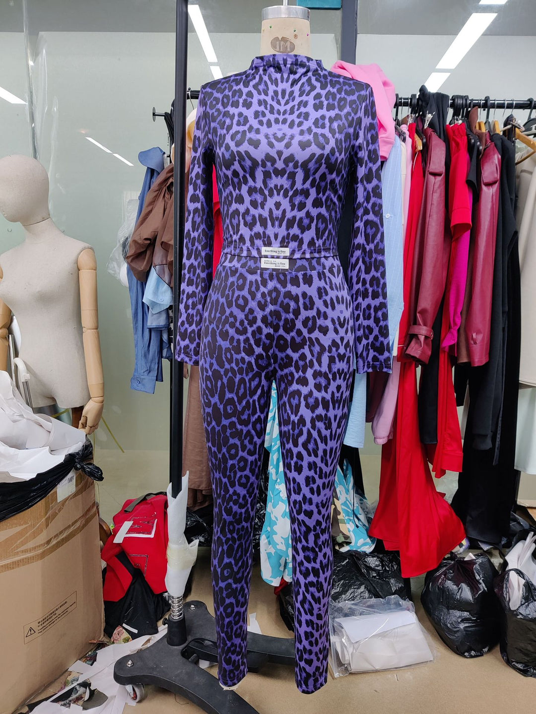 Damernas Högsliten Jumpsuit med Leopardsmönster Eva Jonsson-Eva Jonsson
