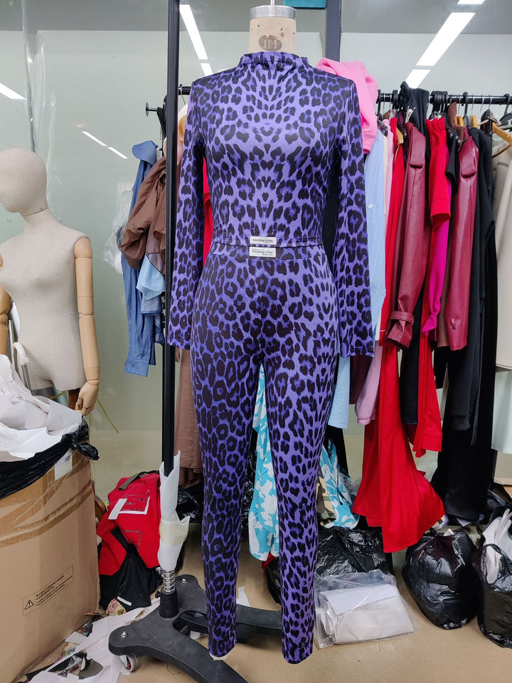 Damernas Högsliten Jumpsuit med Leopardsmönster Eva Jonsson-Eva Jonsson