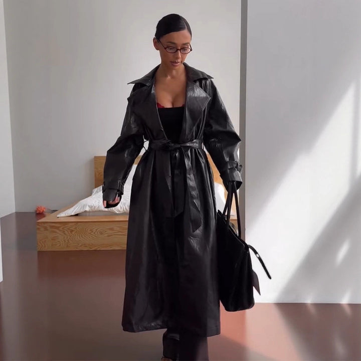 Damernas Konstläder Trenchcoat Mirla-Eva Jonsson