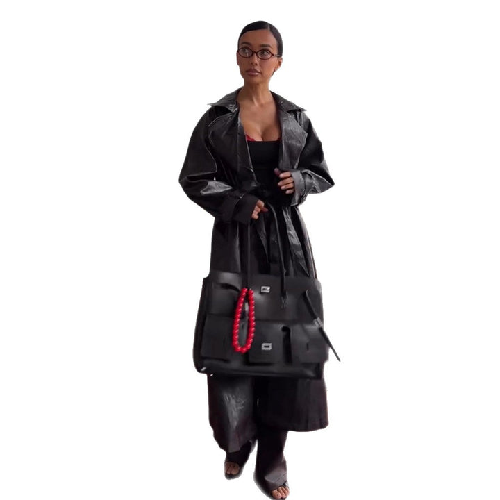 Damernas Konstläder Trenchcoat Mirla-Eva Jonsson