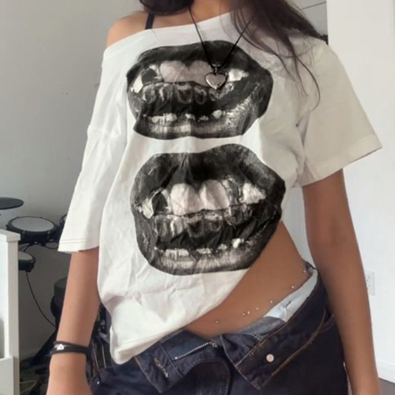 Damernas Kreativa Oversized T-Shirt med grafiskt tryck Mirla-Eva Jonsson