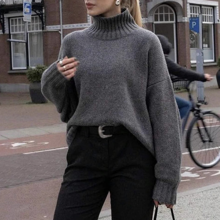 Damernas Kvalitets Rullkrage Tröja med Avslappnad Oversized Passform Eva Jonsson-Eva Jonsson