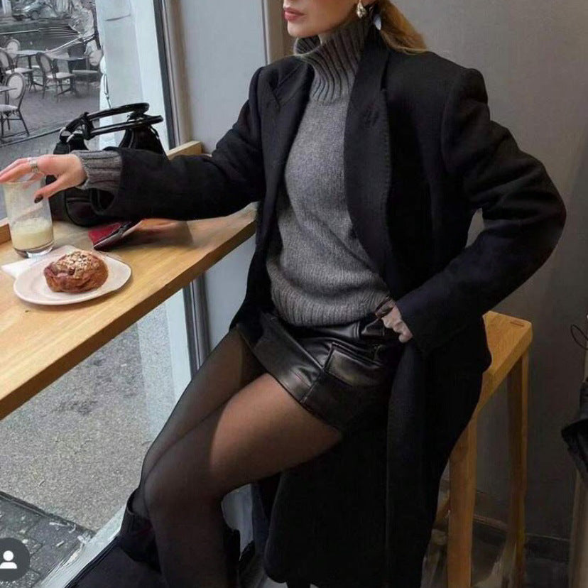Damernas Kvalitets Rullkrage Tröja med Avslappnad Oversized Passform Eva Jonsson-Eva Jonsson