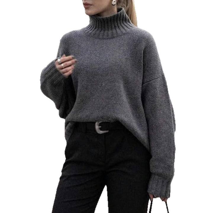 Damernas Kvalitets Rullkrage Tröja med Avslappnad Oversized Passform Eva Jonsson-Eva Jonsson