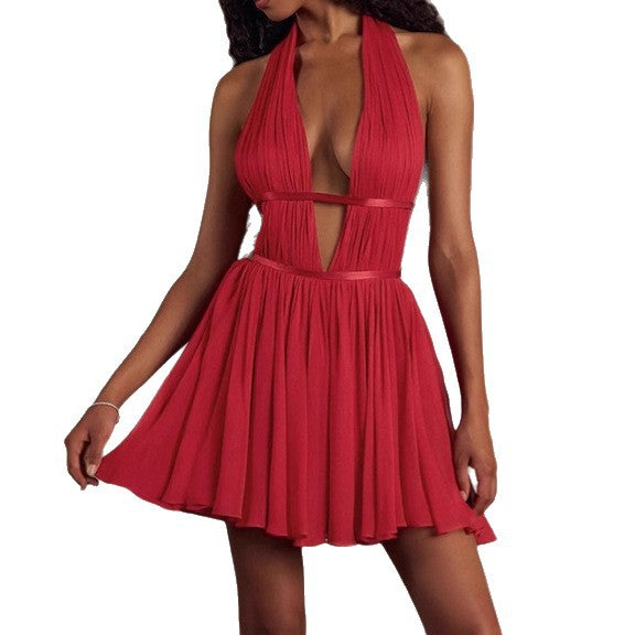 Damernas Läckert vackert minikjol med djup V-urringning och raffinering av volangdetaljer Eva Jonsson-Eva Jonsson