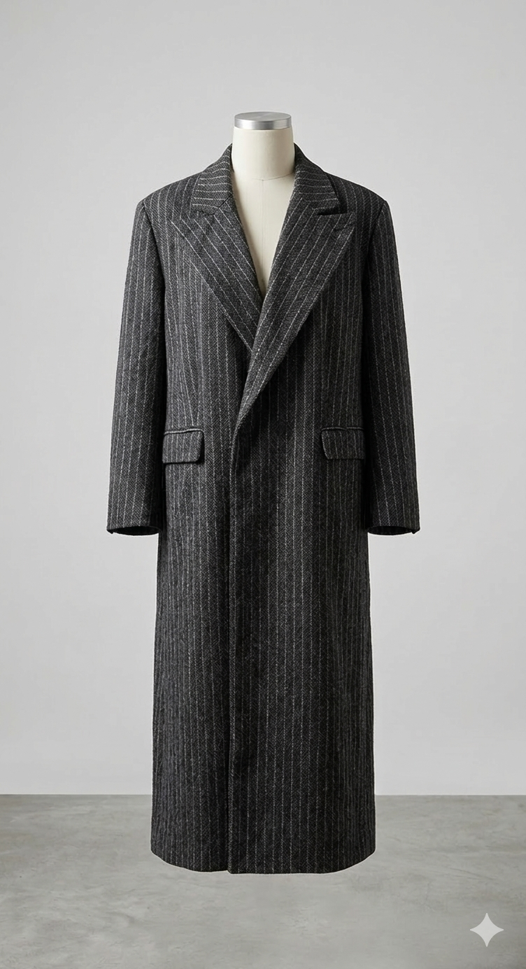 Damernas Lång Blazer med Randigt Mönster och Avslappnad Passform Mirla-Eva Jonsson
