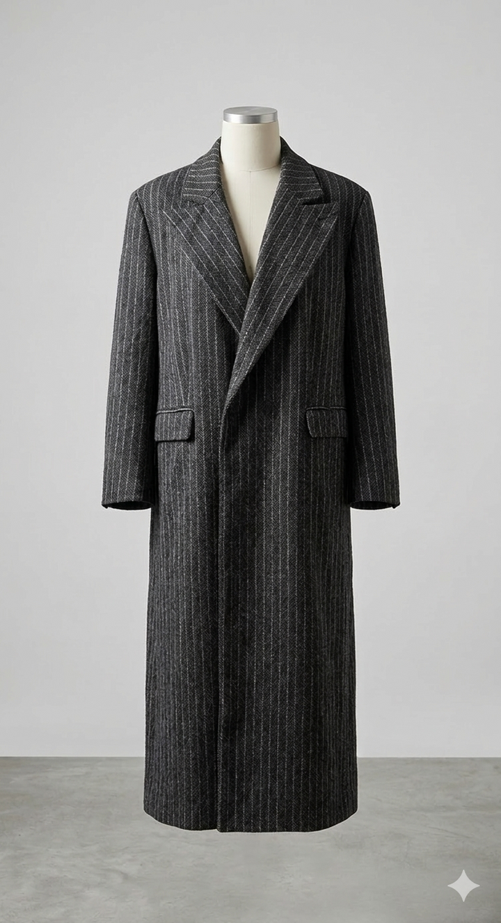 Damernas Lång Blazer med Randigt Mönster och Avslappnad Passform Mirla-Eva Jonsson