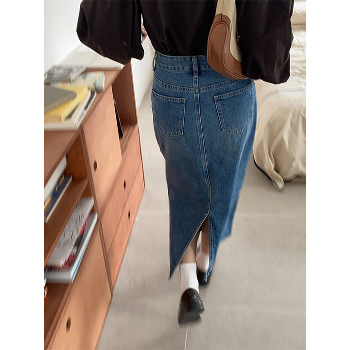 Damernas Lång Denimkjol med Modiska Fickor Mirla-Eva Jonsson