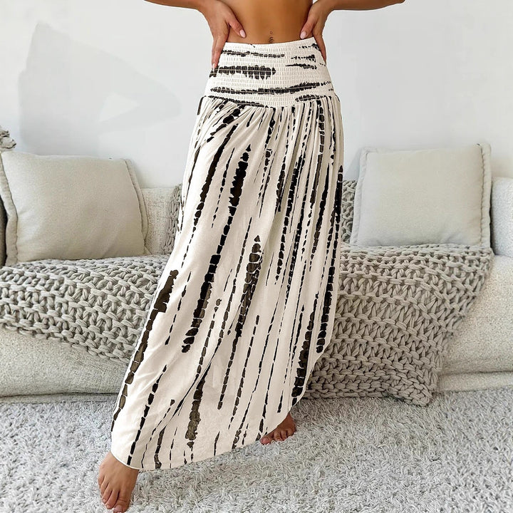 Damernas Lång, luftig kjol med innovativt randmönster Eva Jonsson-Eva Jonsson