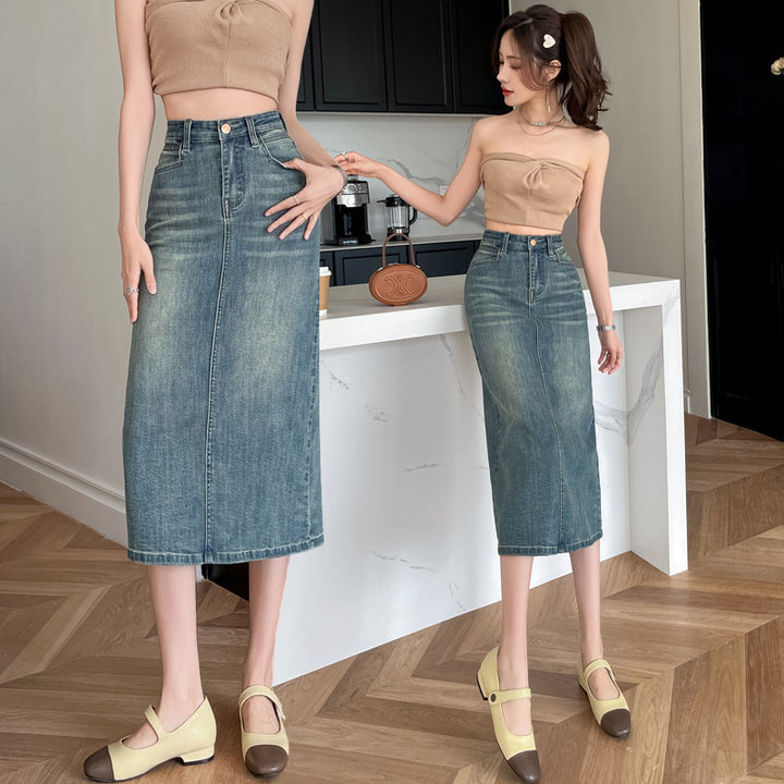 Damernas Långa Denimkjol med Framslits Mirla-Eva Jonsson