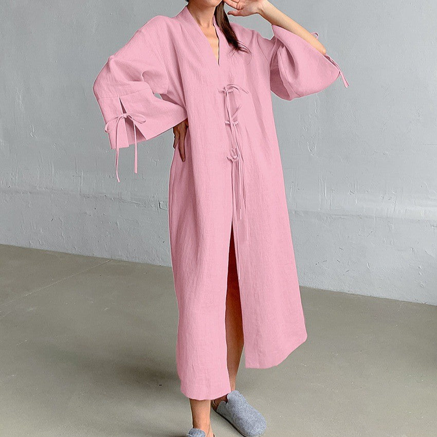 Damernas Långärmad Kimono-Robe med sidoband Eva Jonsson-Eva Jonsson