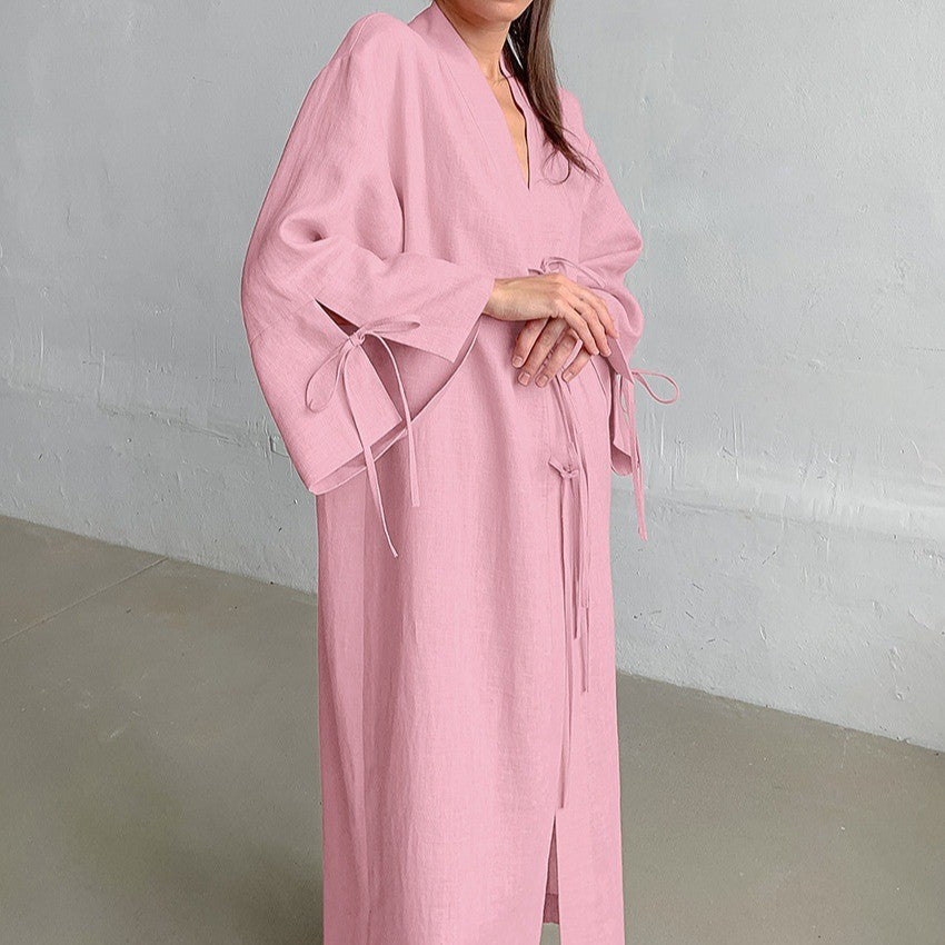 Damernas Långärmad Kimono-Robe med sidoband Eva Jonsson-Eva Jonsson