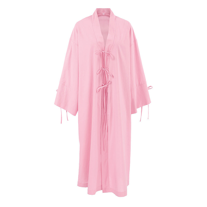 Damernas Långärmad Kimono-Robe med sidoband Eva Jonsson-Eva Jonsson