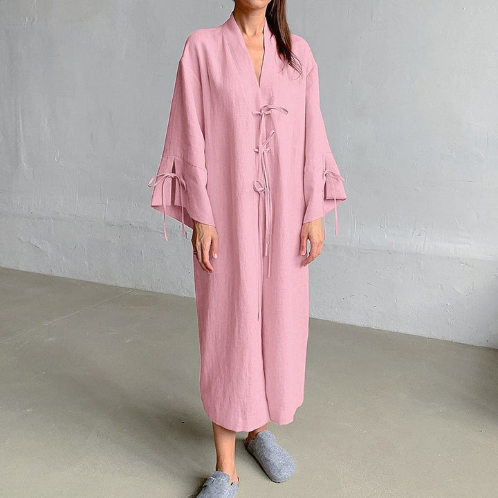 Damernas Långärmad Kimono-Robe med sidoband Eva Jonsson-Eva Jonsson