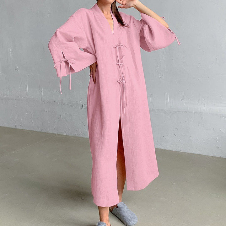 Damernas Långärmad Kimono-Robe med sidoband Mirla-Eva Jonsson