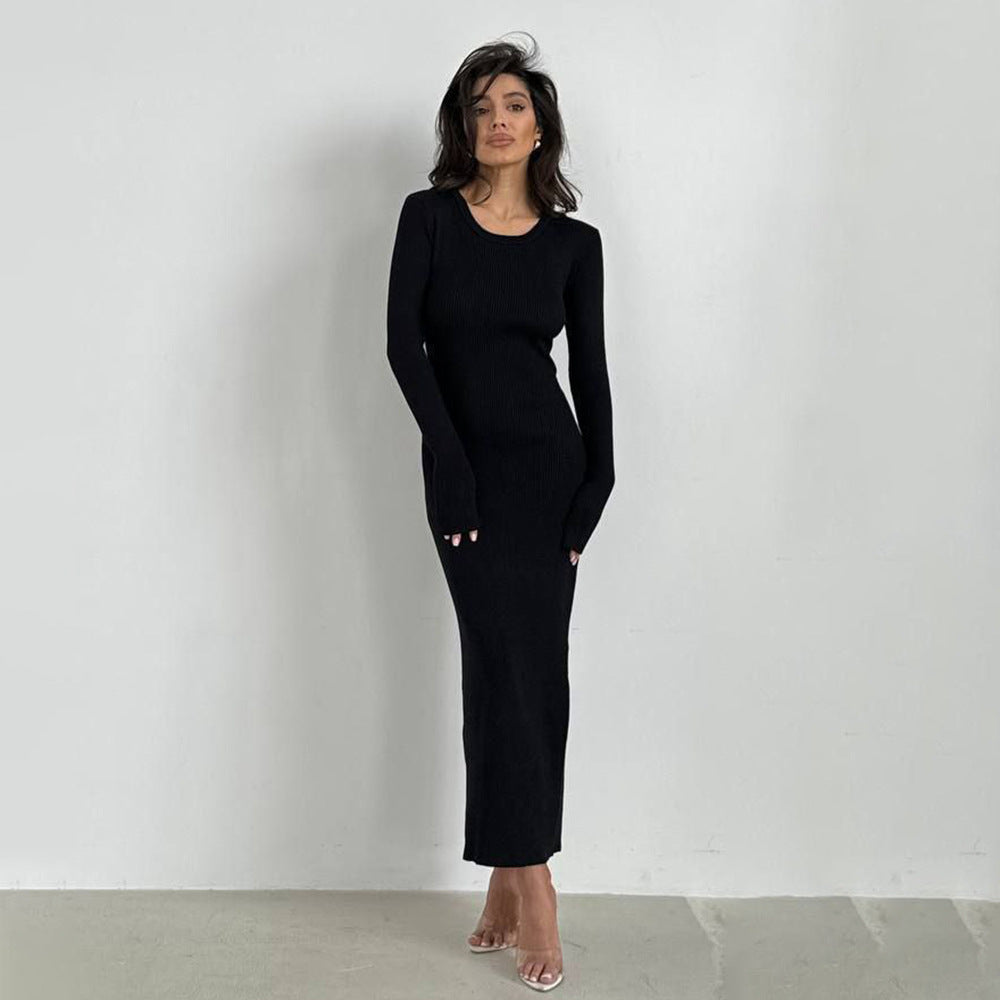 Damernas Långärmad Stickad Klänning Eva Jonsson-Eva Jonsson