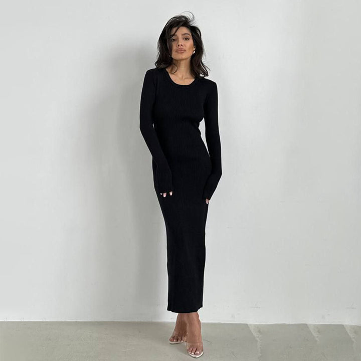 Damernas Långärmad Stickad Klänning Eva Jonsson-Eva Jonsson