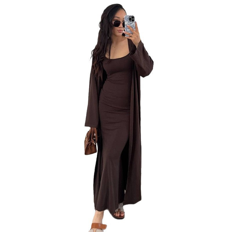 Damernas Långt Midiklänning med Öppen Kimono Eva Jonsson-Eva Jonsson