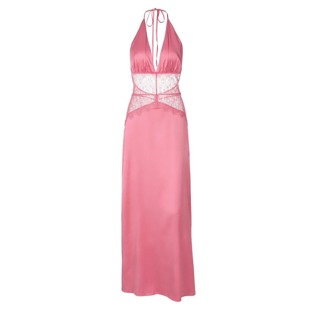 Damernas Långt Nattklänning med Transparenta Spetsdetaljer Eva Jonsson-Eva Jonsson