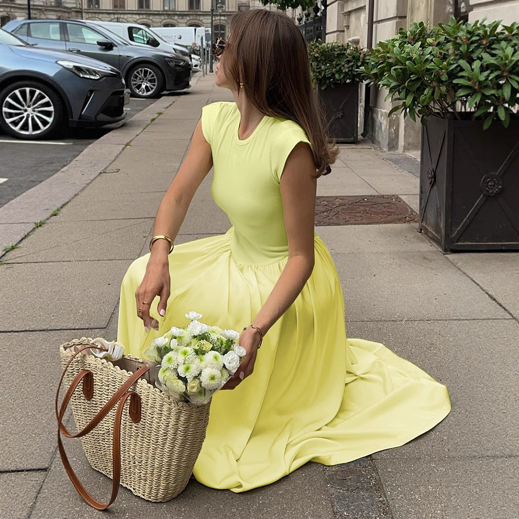 Damernas Långt figursmickrande sommarklänning med längs söm och elegant midja Eva Jonsson-Eva Jonsson