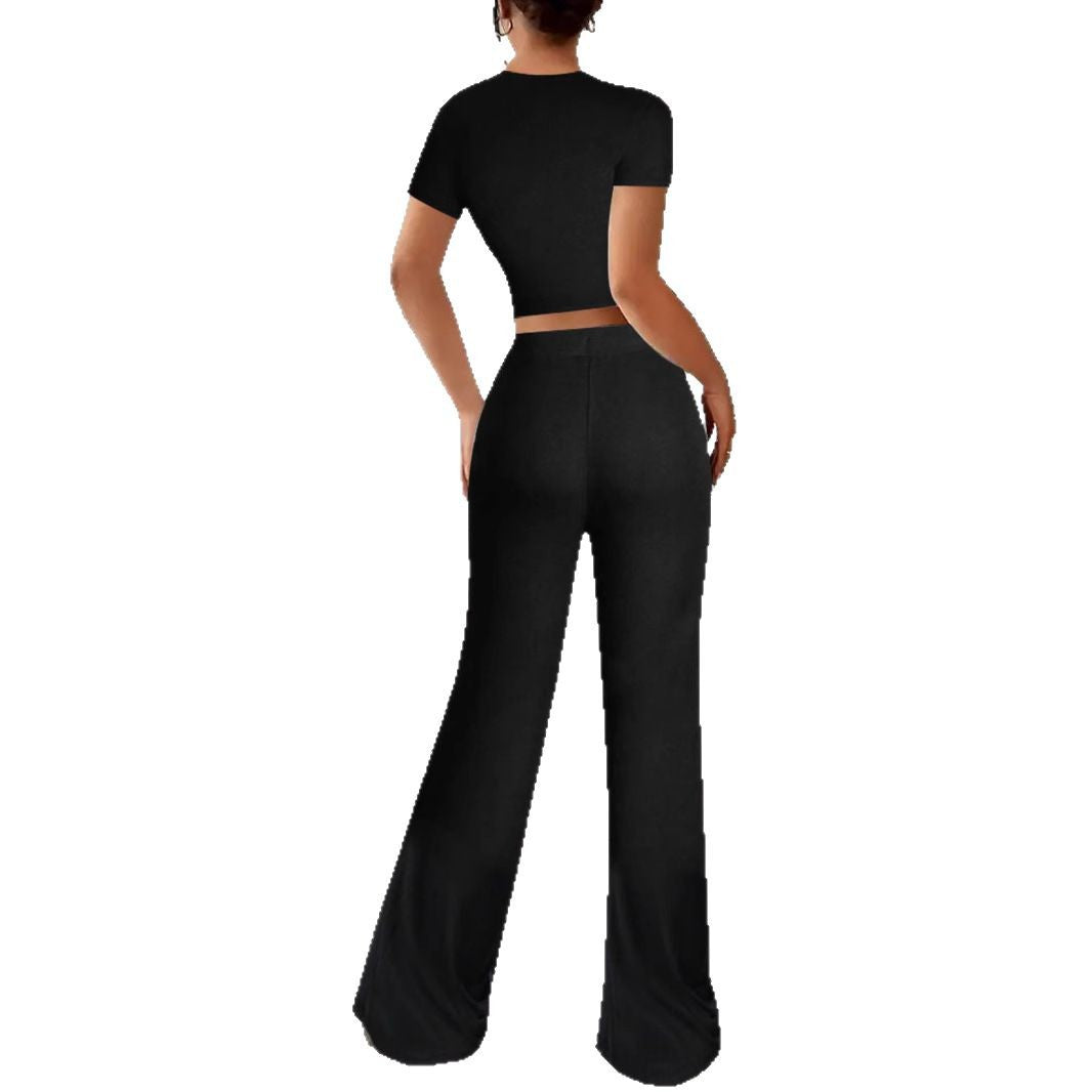 Damernas Lässigt Lounge-set med Crop-topp och löst snitt Eva Jonsson-Eva Jonsson