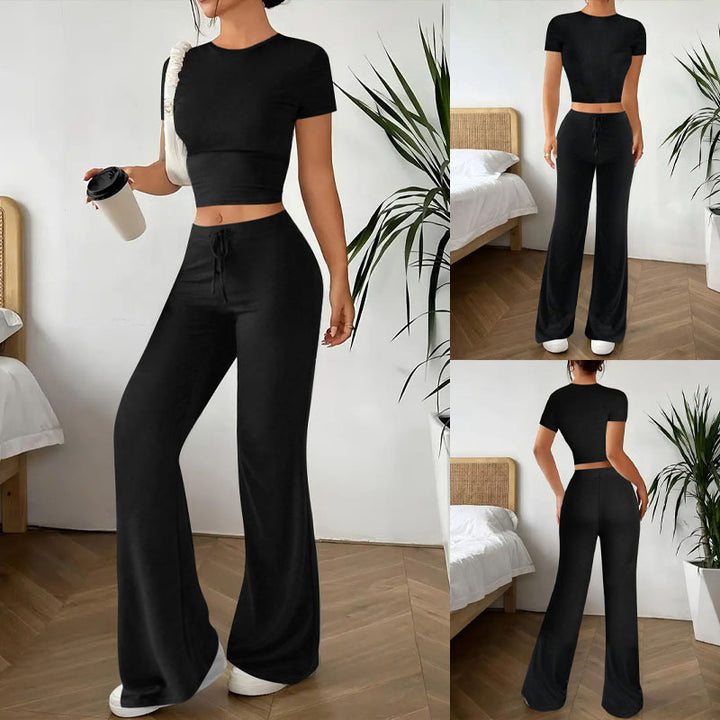 Damernas Lässigt Lounge-set med Crop-topp och löst snitt Mirla-Eva Jonsson