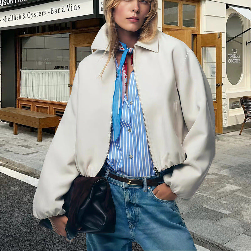 Damernas Lätt bomberjacka med dragkedja och elastiska ärmslut Eva Jonsson-Eva Jonsson