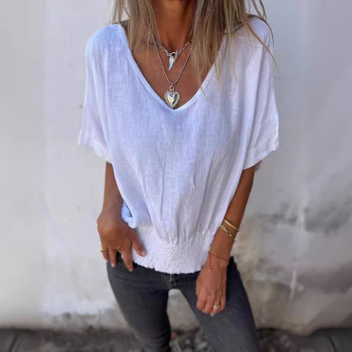 Damernas Lätt och luftig topp med elastisk midja Eva Jonsson-Eva Jonsson