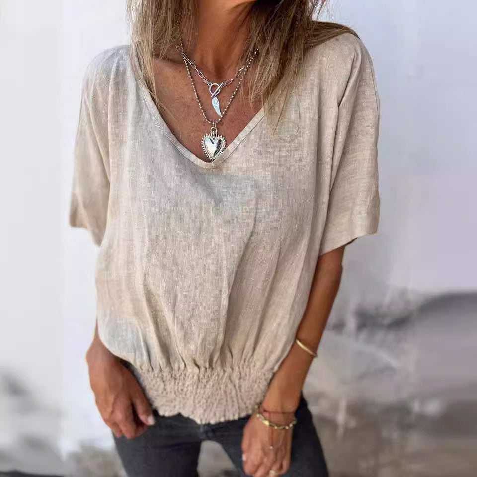 Damernas Lätt och luftig topp med elastisk midja Eva Jonsson-Eva Jonsson