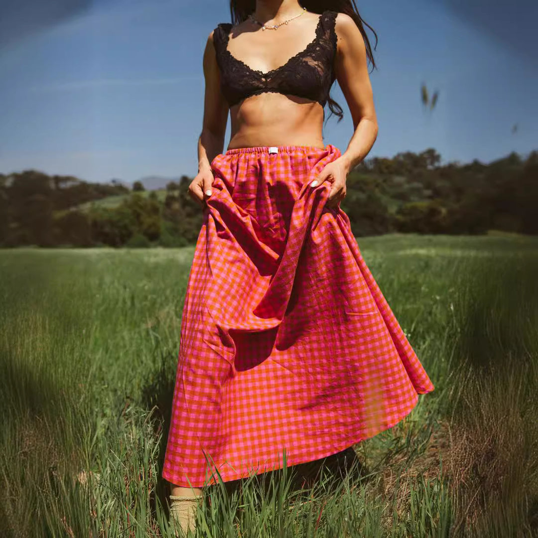 Damernas Lätt skurna Maxikjol med praktiska fickor Eva Jonsson-Eva Jonsson