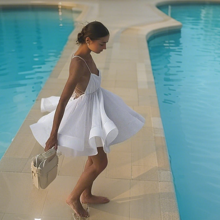 Damernas Lätt sommardress med justerbara spaghetti-band och svängande kjol Eva Jonsson-Eva Jonsson