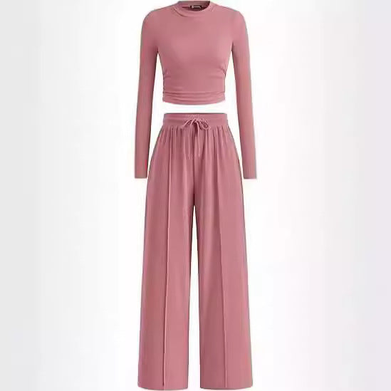 Damernas Lättsamma Crop-Top och Palazzo-byxor Set Mirla-Eva Jonsson
