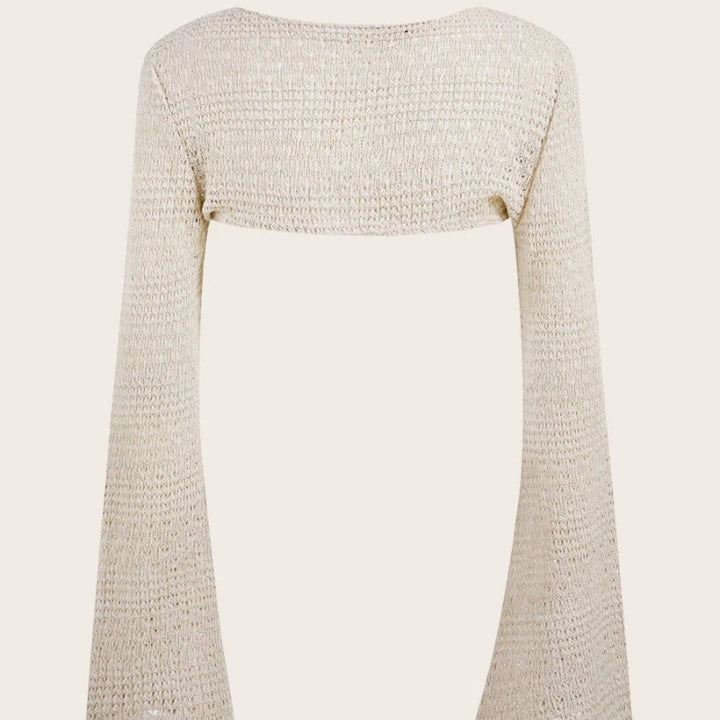 Damernas Lekfull tröja i stickning med lång ärm och cut-out Eva Jonsson-Eva Jonsson