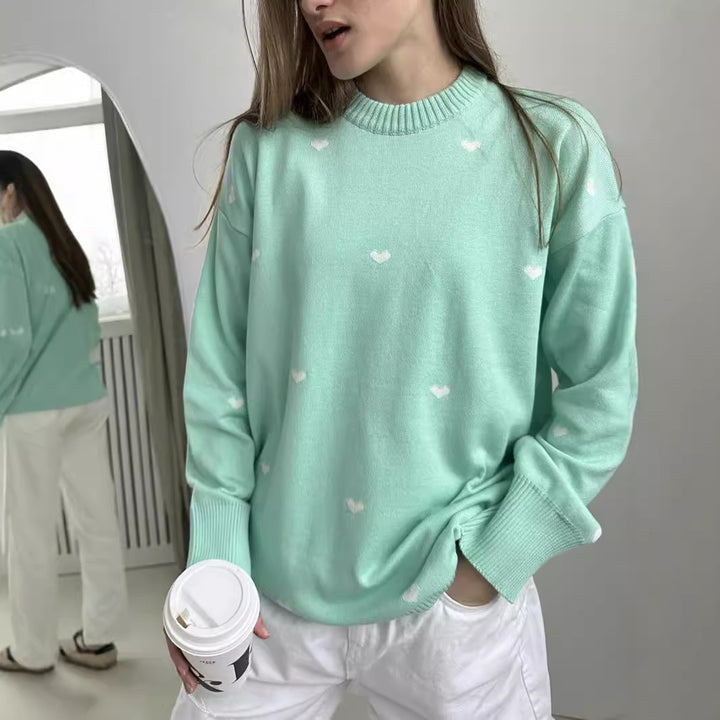 Damernas Lekfull tröja med hjärtan Eva Jonsson-Eva Jonsson