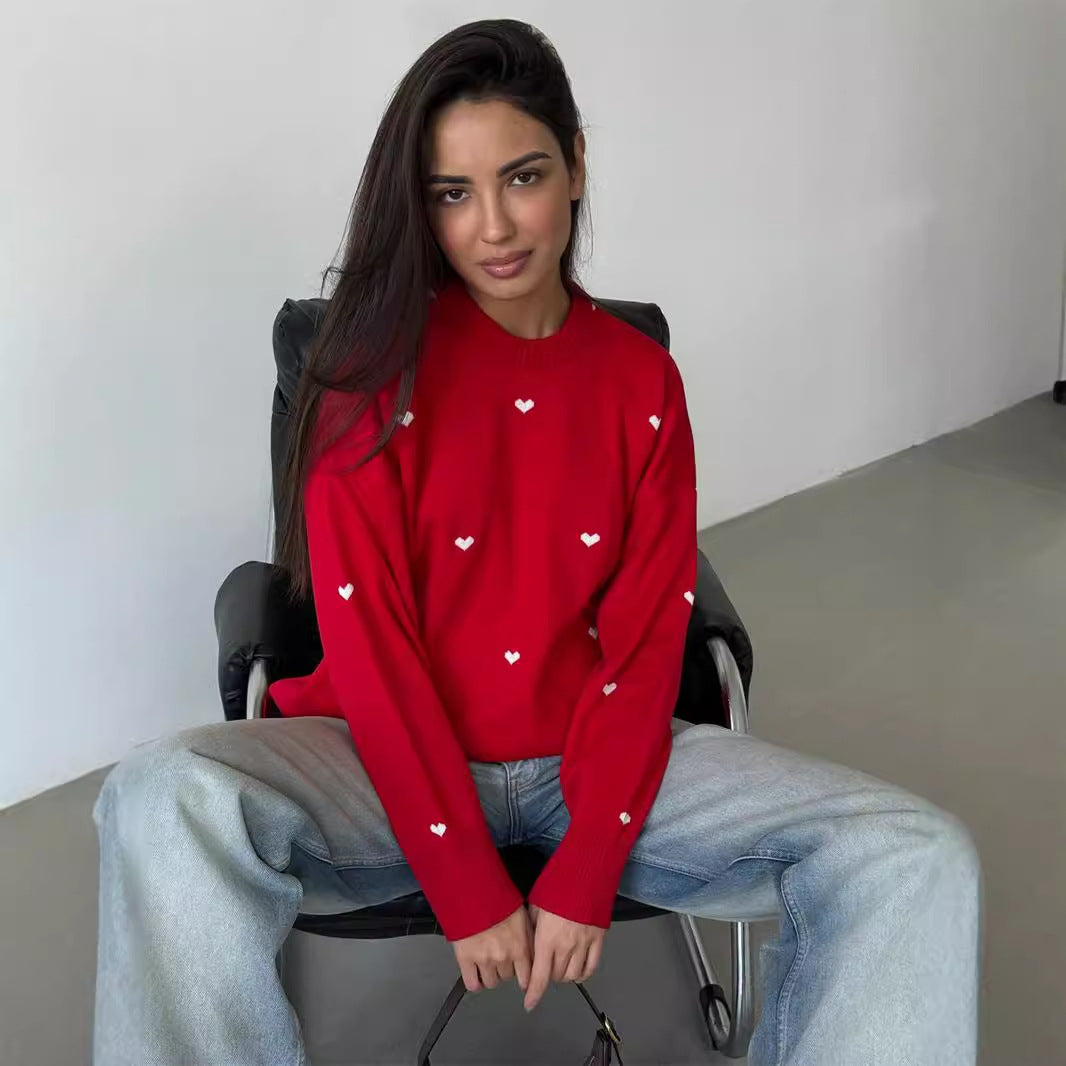 Damernas Lekfull tröja med hjärtan Eva Jonsson-Eva Jonsson