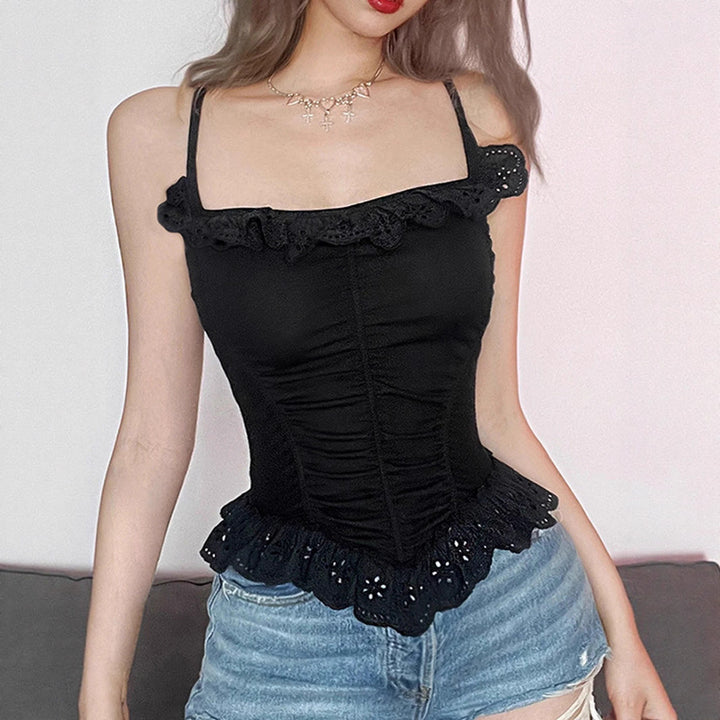 Damernas Lekfulla Miniklänning med Volanger och Raffinerad Midja Eva Jonsson-Eva Jonsson