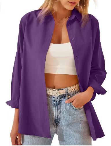 Damernas Lös Skjorta med Knäppt Framsida och Elegant Snitt Eva Jonsson-Eva Jonsson