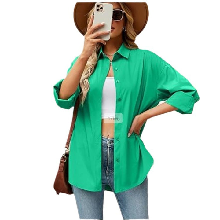 Damernas Lös Skjorta med Knäppt Framsida och Elegant Snitt Eva Jonsson-Eva Jonsson