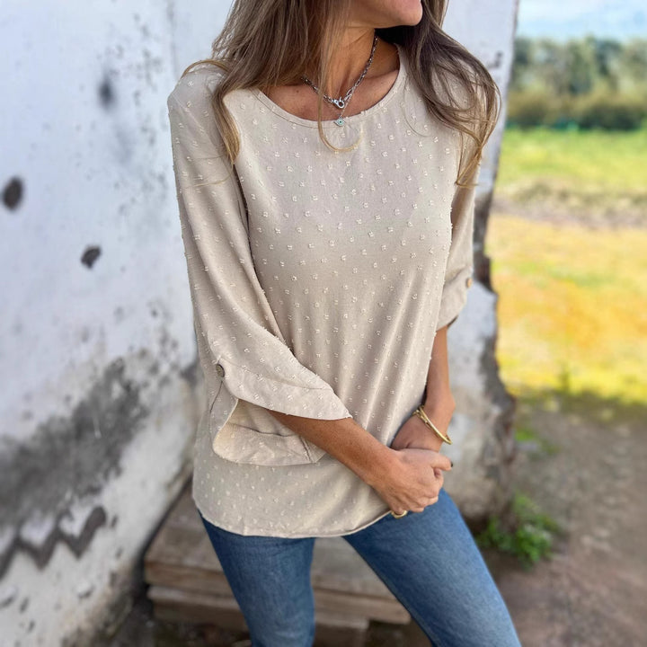 Damernas Lösa Topp med Stiliga Detaljer Eva Jonsson-Eva Jonsson