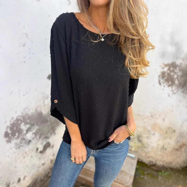 Damernas Lösa Topp med Stiliga Detaljer Eva Jonsson-Eva Jonsson