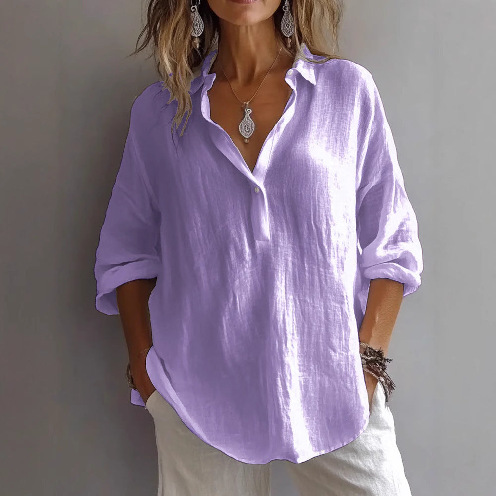 Damernas Löst Linne Knapp-Blus Mirla-Eva Jonsson