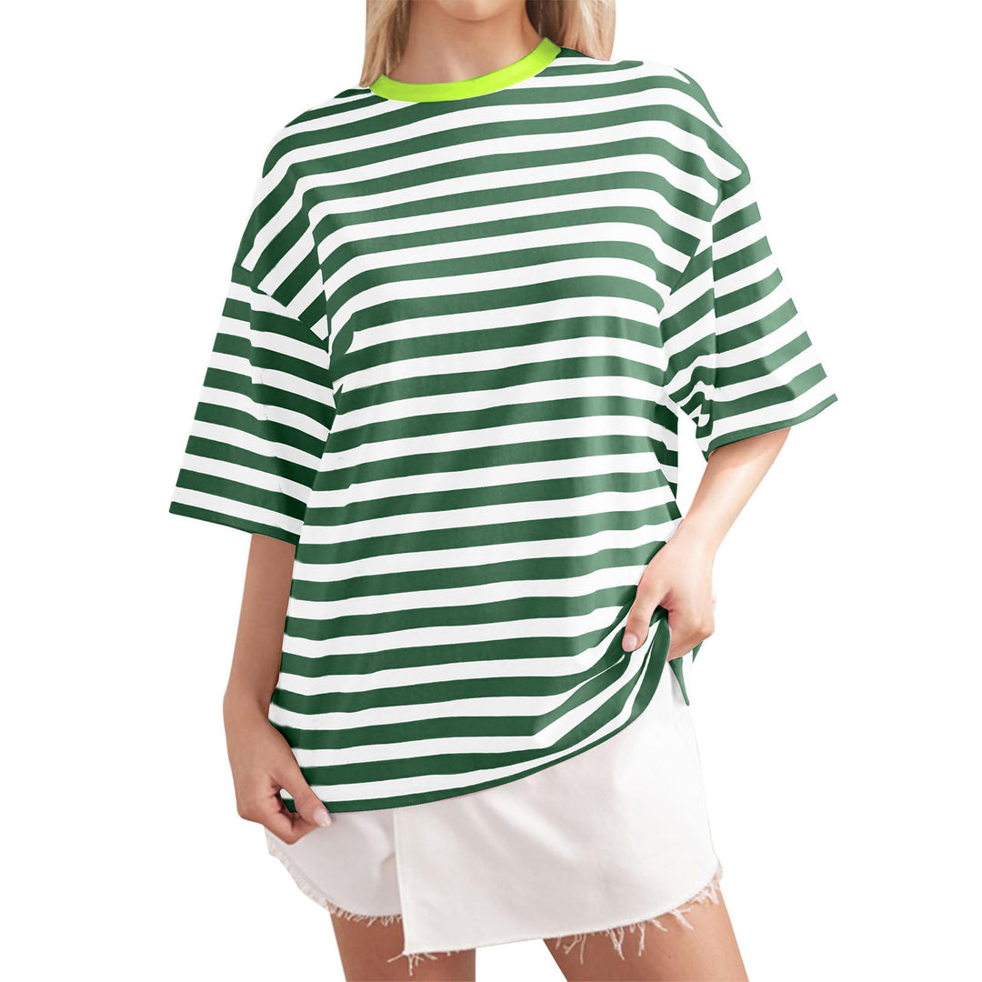 Damernas Löst Oversized T-shirt med breda ränder Mirla-Eva Jonsson