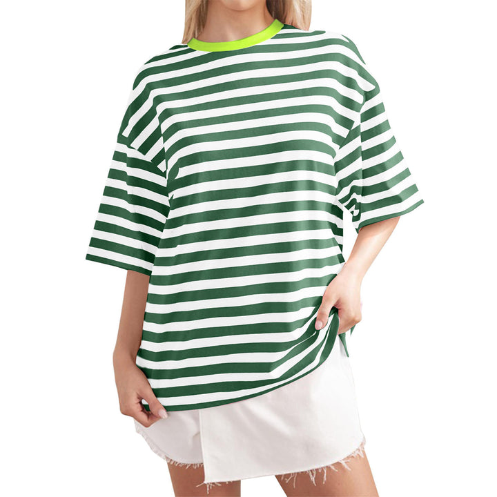 Damernas Löst Oversized T-shirt med breda ränder Mirla-Eva Jonsson