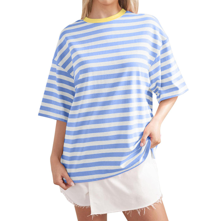 Damernas Löst Oversized T-shirt med breda ränder Mirla-Eva Jonsson