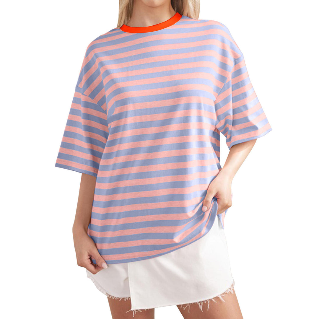 Damernas Löst Oversized T-shirt med breda ränder Mirla-Eva Jonsson