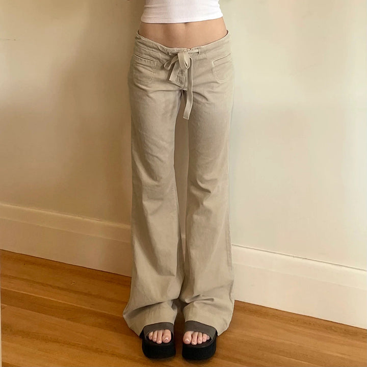 Damernas Löst sittande casual-byxor med elastisk midja och dragsko Eva Jonsson-Eva Jonsson