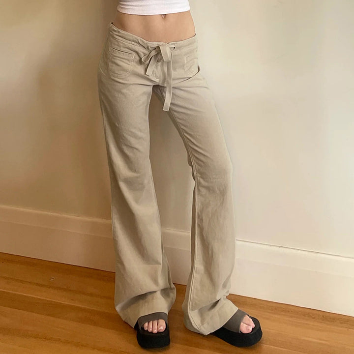 Damernas Löst sittande casual-byxor med elastisk midja och dragsko Eva Jonsson-Eva Jonsson