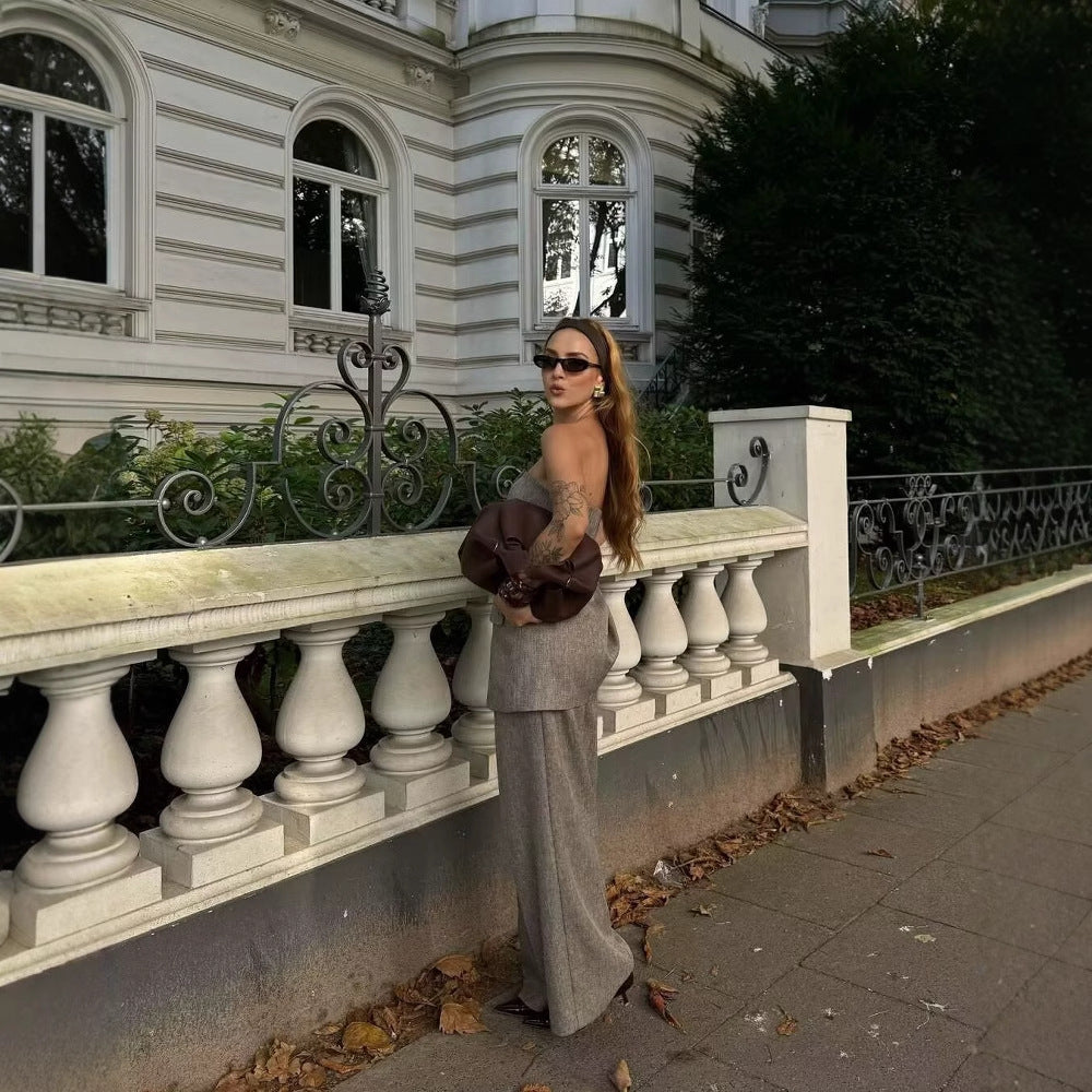 Damernas Löst skuren tygbyxor med eleganta veck Eva Jonsson-Eva Jonsson